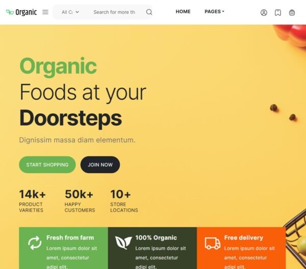 Organic – eCommerce Website Template
