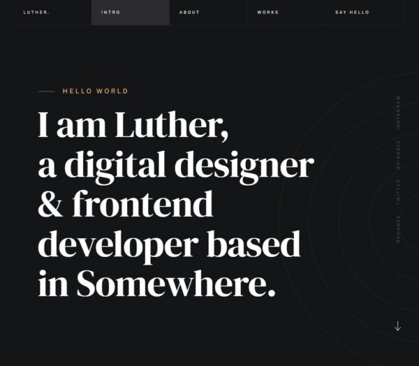 Luther – Portfolio Website Template