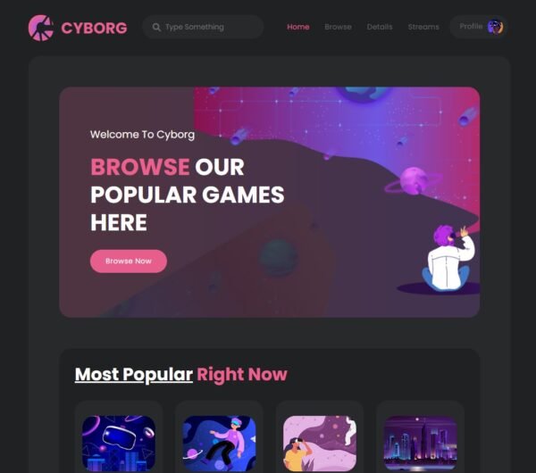 Cyborg – Gaming Website Template