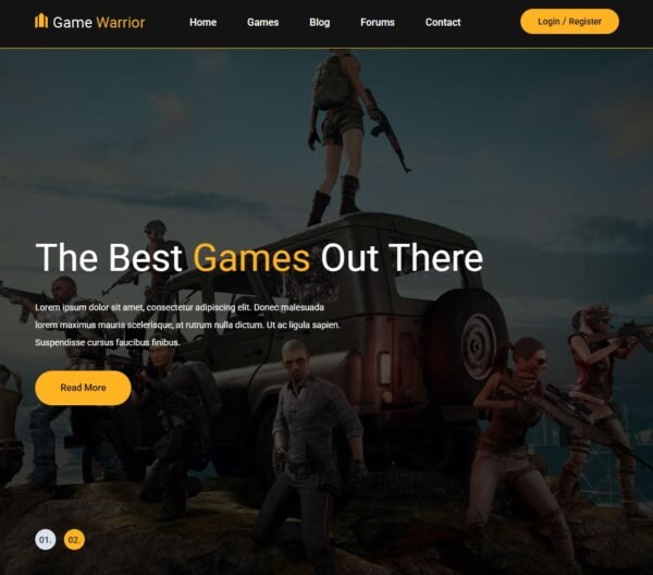 Game Warrior – gaming website template